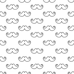 Mustache seamless pattern isolate on transparent background.	