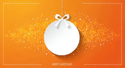 White Paper Christmas Ornament with Snowflakes and Text