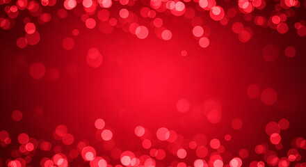 Red Bokeh Lights Border on Dark Red Gradient Background