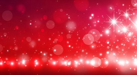 Red Festive Bokeh Lights and Sparkles Background image