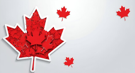 Red Maple Leaves on White Background maple leaf Canada