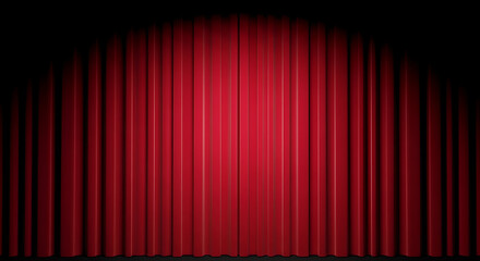 Red Theater Stage Curtain with Spotlight red curtain