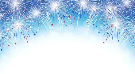 Red White and Blue Fireworks Display celebration holiday