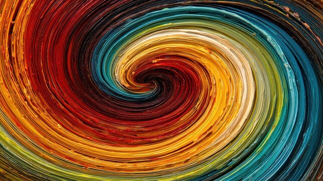 Abstract spiral swirl of vibrant colors