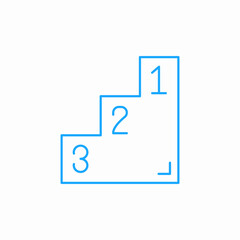 numbered staircase steps icon sign vector