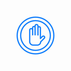 stop hand icon sign vector