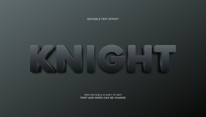 Dark Metal 3D Text Effect - Editable Luxury Knight Typography Style