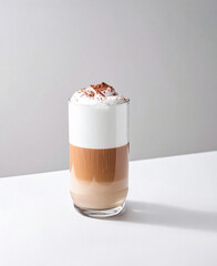 Iced Latte Topped with Foam and Powder