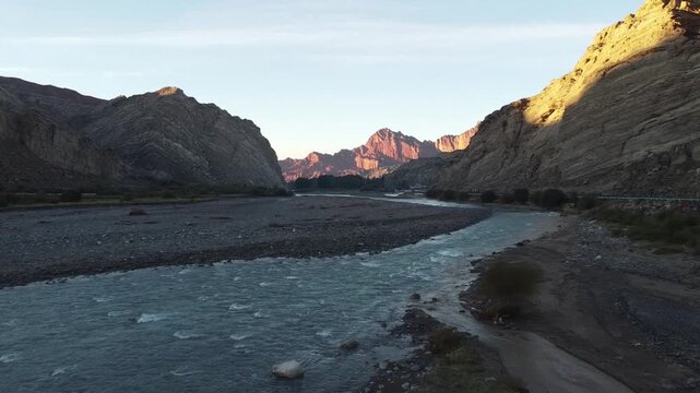 sunrise in the tianshan mysterious grand canyon in xinjiang, china
