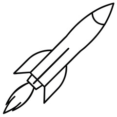 Classic rocket launching with a flame trail