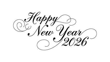 Happy New Year 2026 elegant calligraphy celebration