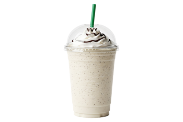 vanilla bean frappe with chocolate drizzle