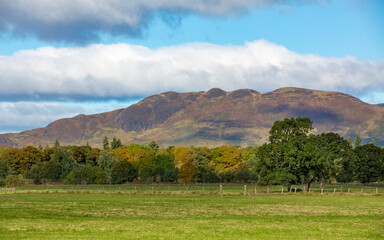 View of the Scottish Highlands around Loch Lomond, in autumn. Situated in the Lorn region of the Trossachs National Park, west Scotland.