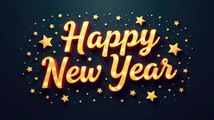 Fototapeta premium New Year celebration with stars on a dark background, perfect for party invitations or event graphics