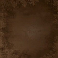 Dark brown Christmas background with subtle snowflake border and vintage texture. Ideal for holiday cards, winter invitations, festive posters, and elegant seasonal designs.