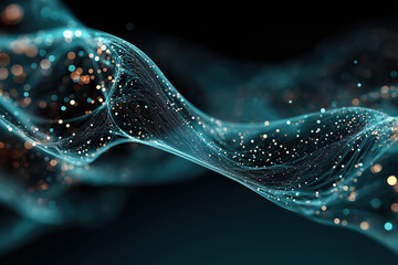 Big Data Artificial Intelligence Neural Network Flow Visualization Machine Learning Technology Innovation Cyberspace Digital Information Analysis Future Science Complex Data Stream Background