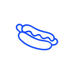 Blue outline of a hotdog