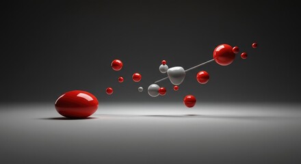 Abstract representation of a void where gravity fails, leaving objects floating in a strange empty expanse ,weightless ,minimal ,universe