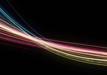 Dynamic flowing light paths create a smooth abstract background representing perfect coordinated timing, data transmission, and seamless digital flow ,technology ,synchrony ,path