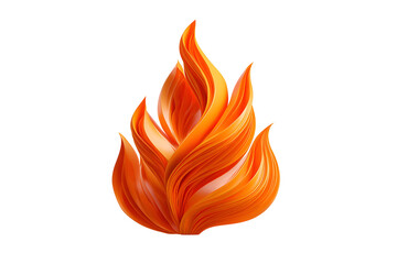 Abstract design of vibrant fire flames, isolated on transparent background
