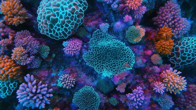 Vibrant and diverse coral reef showcasing a breathtaking array of colorful marine life and intricate underwater formations.