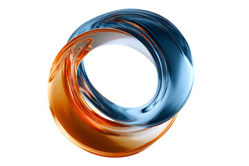 A blue and orange swirl, isolated on transparent background