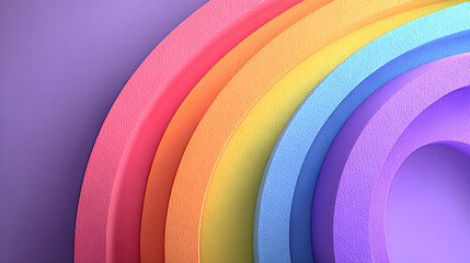 Obraz premium Colorful Rainbow Arch Abstract Design on Purple Background.