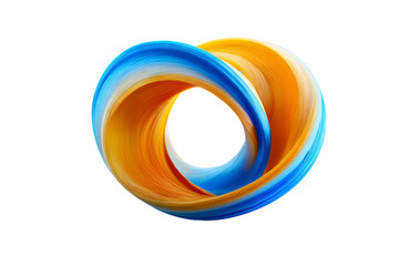 A blue and orange swirl, isolated on transparent background