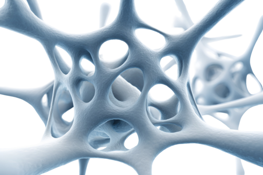Close-up view of a cell structure, isolated on transparent background