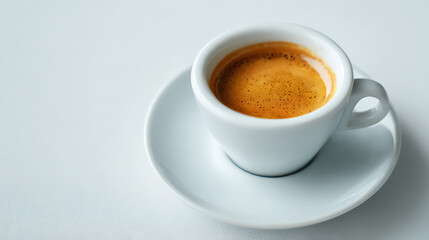 Fototapeta premium minimalist espresso cup with saucer on clean background