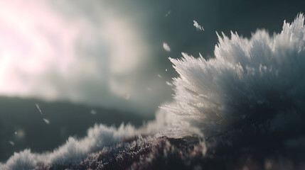 Dramatic Ocean Wave Crashing Under a Cloudy Sky.