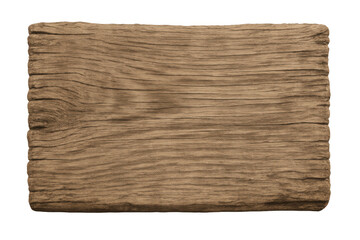 Rustic brown wood plank board displaying natural grain texture and old weathered surface with transparent background