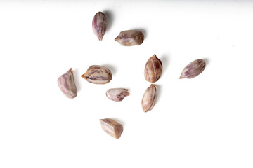 High-resolution photograph of boil tiger stripe peanut  isolate on white, taken with a high-resolution 45MP camera
