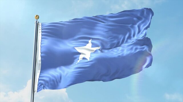 4K Somalia flag waving in the wind - realistic Somalia flag animation in high resolution, perfect for Somalia national day, independence, travel and patriotic video projects