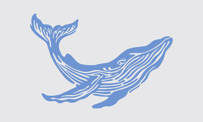 Blue Whale illustration clip art poster vector isolated wallpaper print art editable