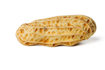 High-resolution photograph of boil tiger stripe peanut  isolate on white, taken with a high-resolution 45MP camera