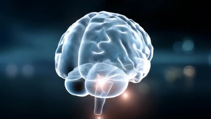 Visually striking transparent brain with illuminated neural pathways, electric sparks, representing innovation in AI, cognitive science. Perfect for tech, science, education themes - Powered by Adobe