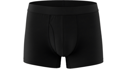 Black boxer briefs for men isolated on transparent background