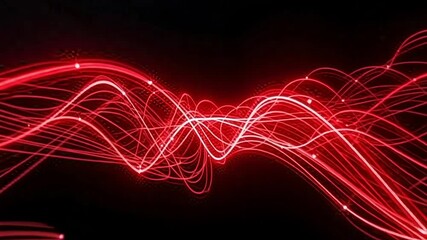 Dynamic red light trails dance across a dark backdrop creating vibrant energy - Powered by Adobe