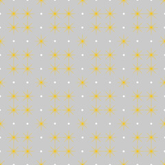Gray and Yellow Star Pattern with White Dots