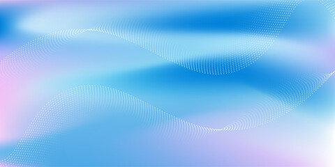 Abstract blue gradient background with shining lines waves. Minimalist background for banner line wave