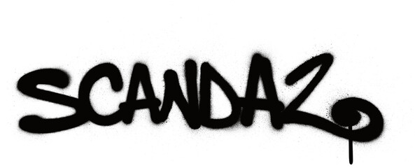 graffiti scandal word sprayed in black over white