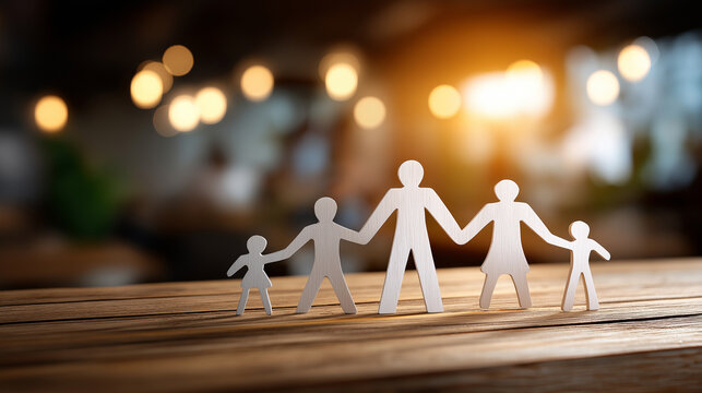 Faceless happy family spending time together defocused home background cancer concept visualization family support during illness emotional connection moment loving care