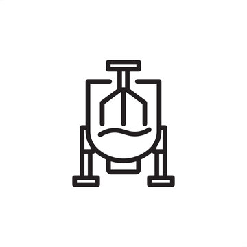 Industrial mixer icon symbolizing blending and chemical processing equipment, representing modern manufacturing, specialized resource refinement, and production quality control systems.