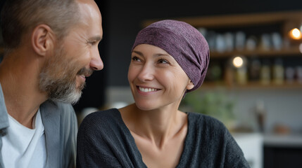 Faceless happy family spending time together defocused home background cancer concept visualization family support during illness emotional connection moment loving care