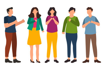 Obraz premium Group of People Standing and Talking Illustration