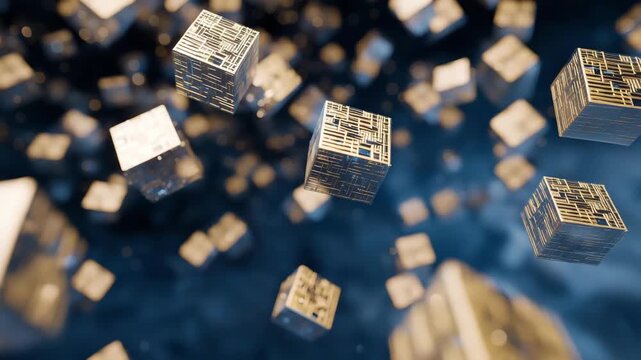 Abstract visualization of blockchain nodes and decentralized networks floating in digital space, emotion of fascination and insight visible, symbolizing smart contracts, secure data exchange, and