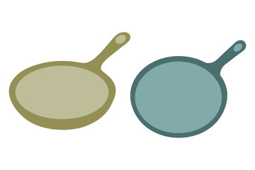 Two Frying Pans Silhouette Illustration