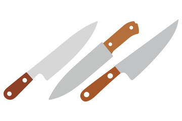 Kitchen Knives with Wooden Handles Illustration