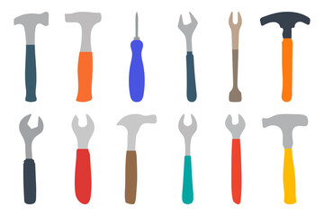Various Hand Tools Illustration Set